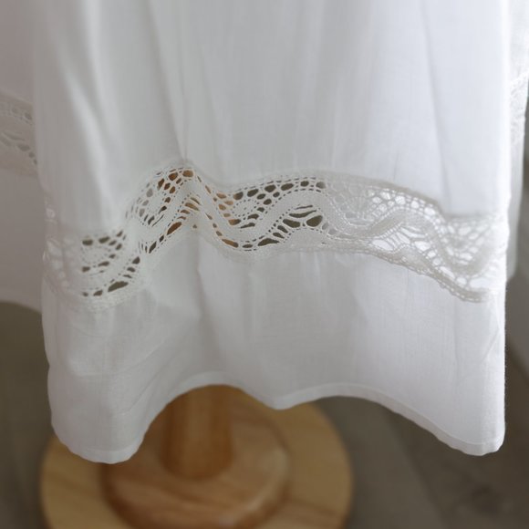 Strasburg NWOT Bella Luna White Cotton LINED Dress Crocheted Lace Girls - Picture 3 of 5